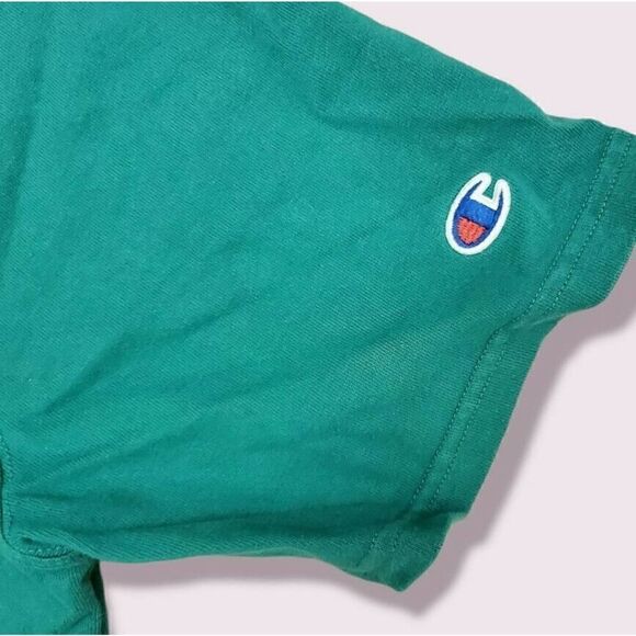 Champion | Logo Printed Plain Green Tee VTG XL Spell Out | EUC - Picture 2 of 5